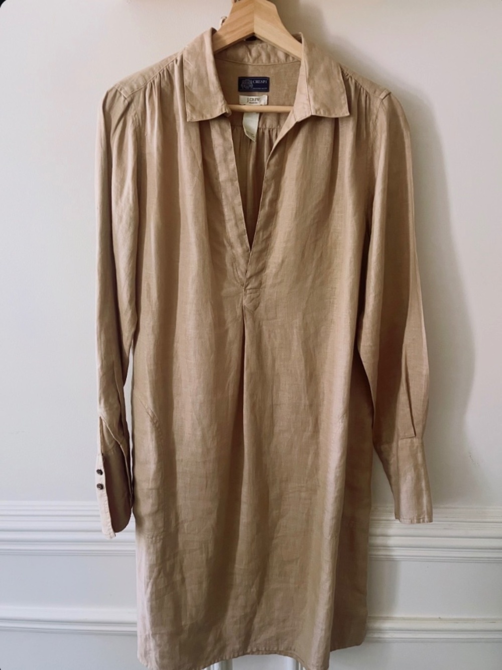 Vintage J. Crew Crespi Italian linen shirt dress